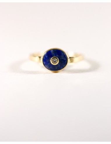 Bague Lapis et Diamant - reCréation sur le site 