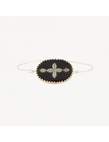 Bracelet Garance n°2 Bakélite Noire Diamant soldes