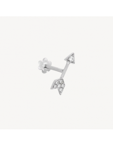 Boucle d’oreille Stud Diamond Arrow Threaded Or Blanc Faites des économies