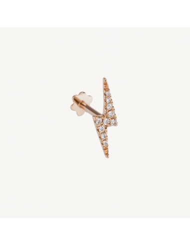 Boucle d'oreille Stud Diamond Lightning Bolt Threaded Or Rose 50% de réduction en Octobre 2024