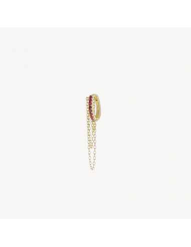 Boucle d'oreille Ruby et Or Jaune Pour