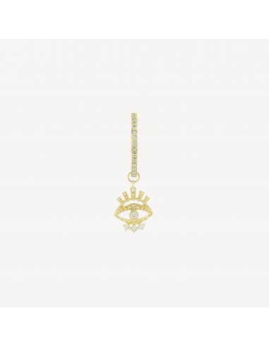 Boucle d'oreille Little Diamonds Sun Eye Charm Single Hoop livraison et retour toujours gratuits