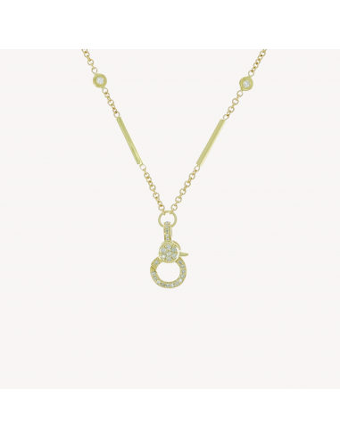 Collier or jaune charms pavés diamants shop