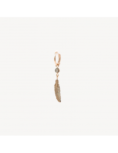 Boucle d'oreille Plume Diamant Champagne online