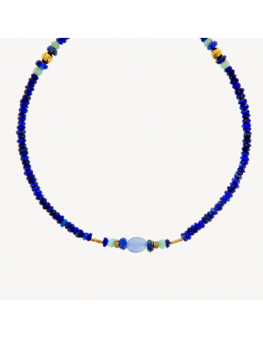 Collier lapis et calcite pas cher chine