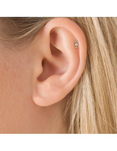 Boucle d'oreille Stud Five Diamond Trinity Threaded Or Rose d'Europe débarque