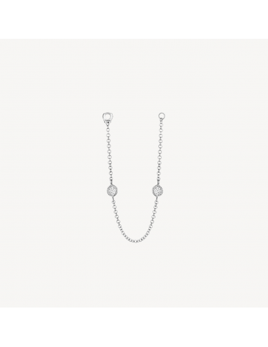 Charm Double Scallop Set Diamond Chain Connecting Or Blanc Les êtres humains sont 