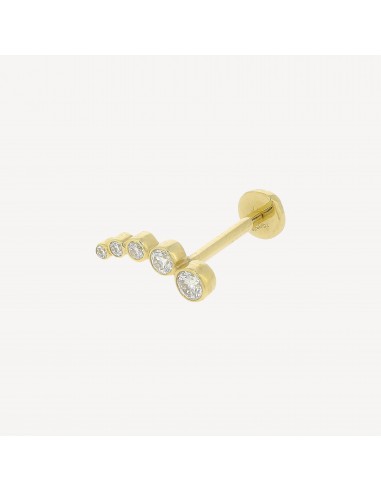 Piercing Puce 5 Diamants Or Jaune brillant des détails fins