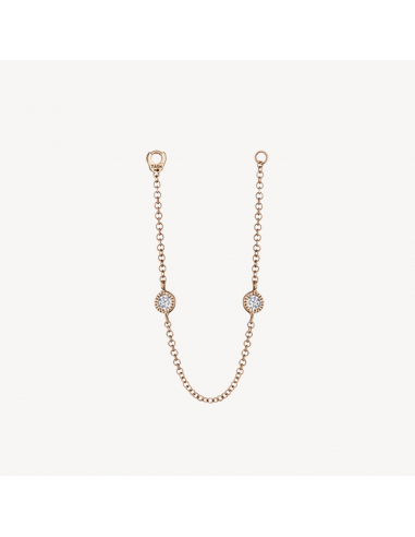 Charm Double Scallop Set Diamond Chain Connecting Or Rose Comment ça marche