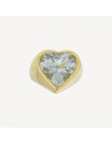 Bague Coeur Aquamarine Or Jaune En savoir plus