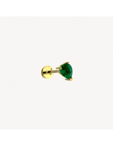 Piercing Puce Poire Emeraude 4.5x3mm Or Jaune Les magasins à Paris