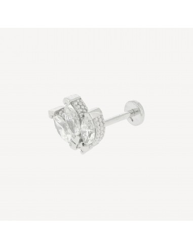 Piercing Puce Fleur Marquise Or Blanc outlet