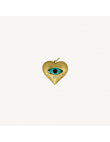 Charm Open Turquoise Eye Heart les ctes