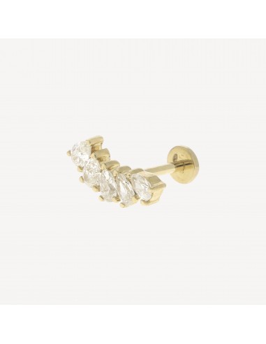 Piercing Puce 5 Poires Or Jaune livraison et retour toujours gratuits