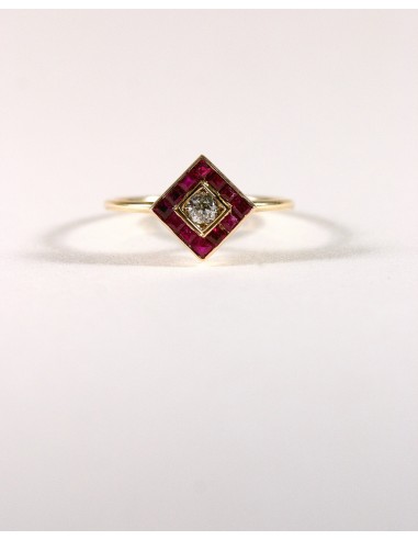 Bague Losange rubis et diamant - reCréation suggérées chez